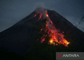 Merapi Muntahkan Enam Kali Guguran Lava Sejauh 1,5 Kilometer