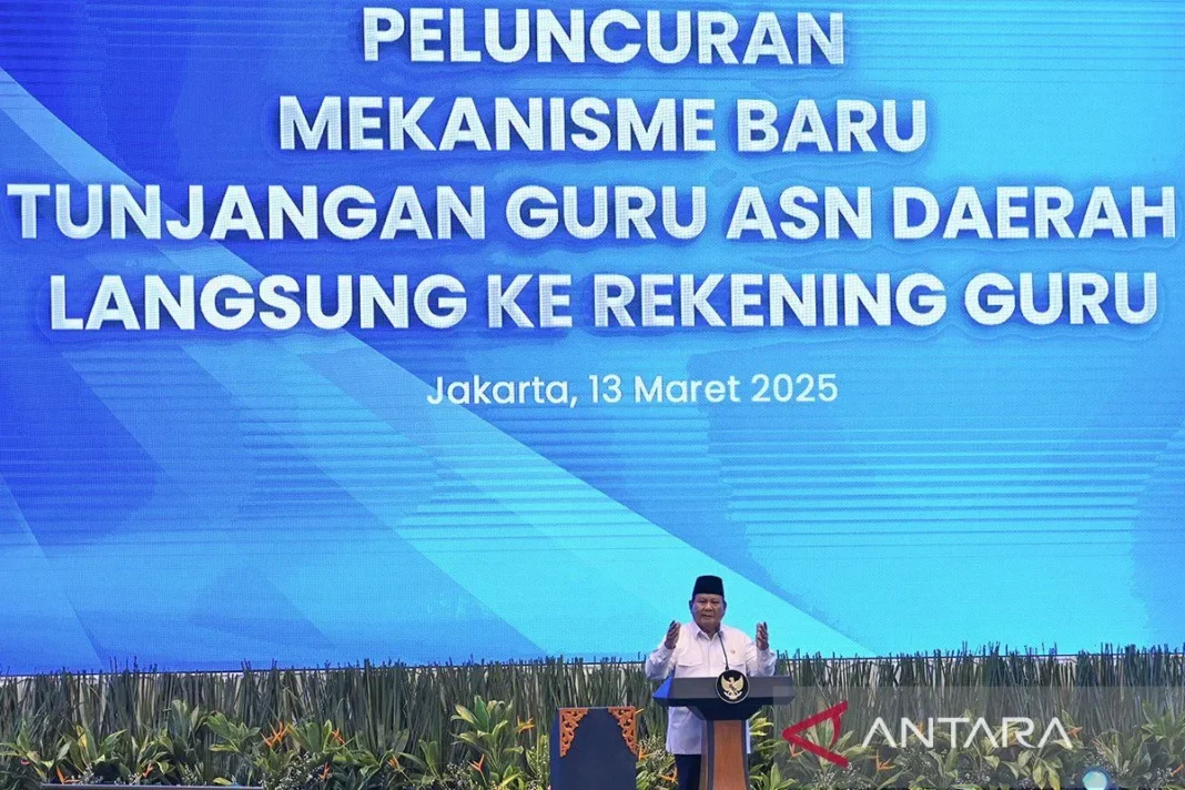 Prabowo Mekanisme baru kirim tunjangan guru ubah budaya tidak efisien
