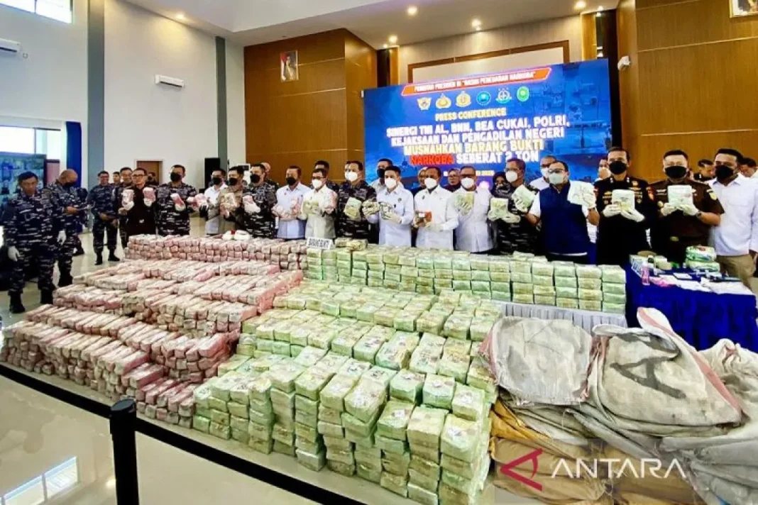 TNI AL musnahkan 2 ton narkoba selundupan Kepri bernilai Rp7,5 T