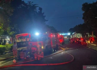 12 Pemadam Tangani Kebakaran di Gedung Gegana
