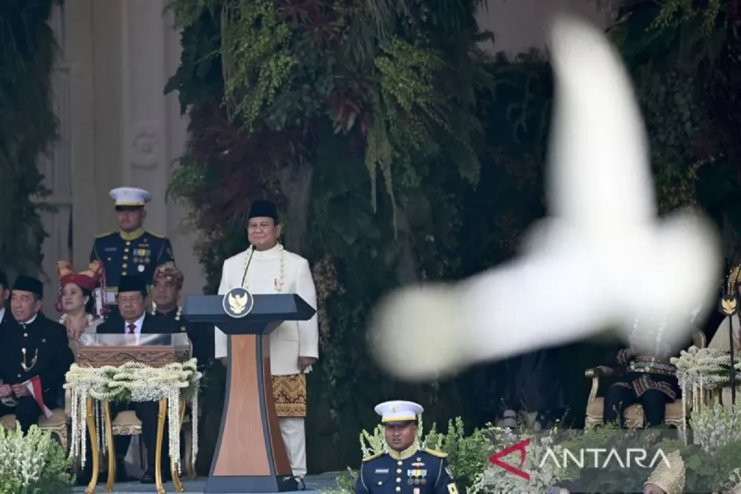 Perdana, Presiden Prabowo pimpin Upacara Detik-detik Proklamasi HUT RI