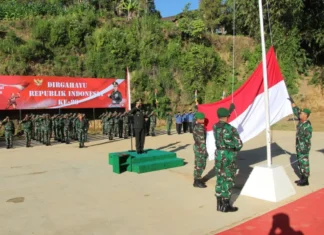 Warga Lereng Gunung Sumbing bersama TNI Gelar Upacara HUT Ke-80 RI