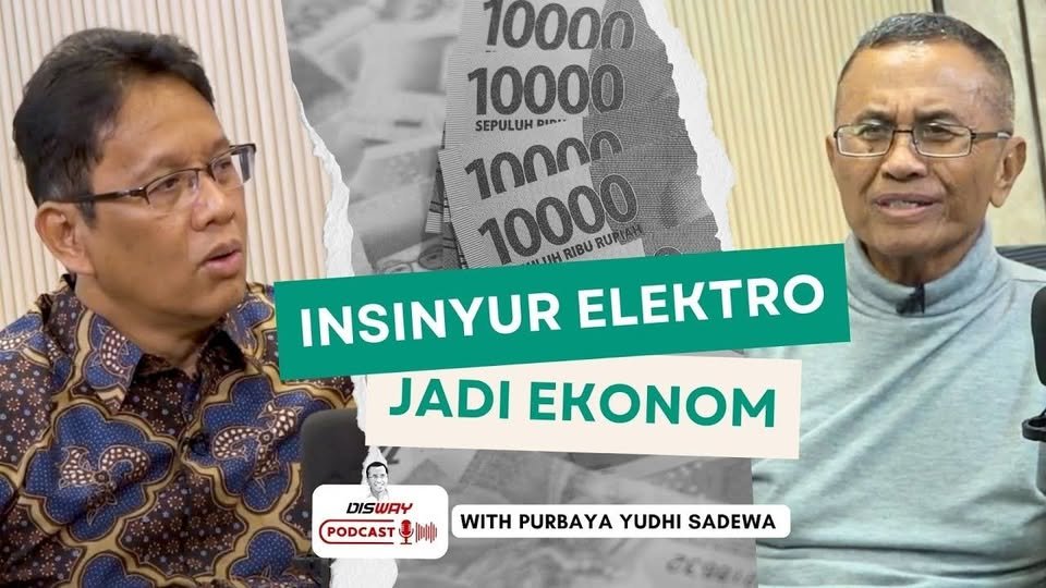 Purbaya Yudhi Sadewa saat masih menjadi dewan kehormatan LPS bertemu Dahlan Iskan di Energi Disway Podcast
