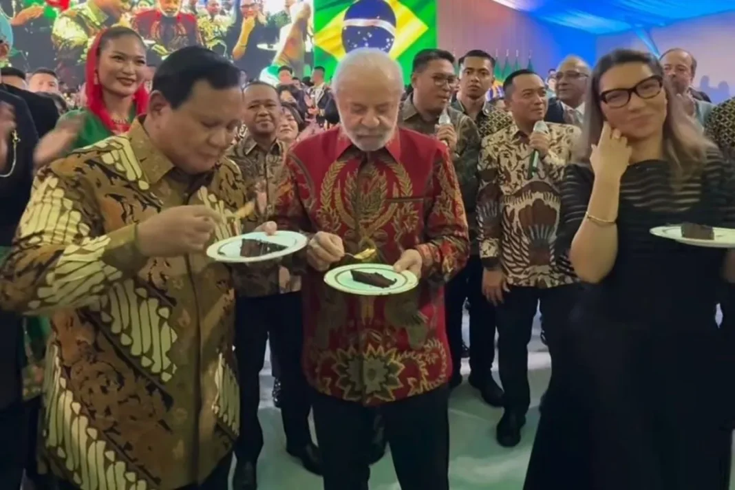 Meriah dan hangat, Prabowo dan Lula rayakan ulang tahun bersama