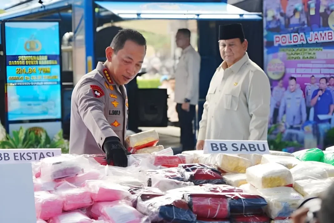 Prabowo Puji Polri di Pemusnahan 214 Ton Narkoba