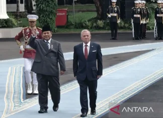 Presiden Prabowo Terima Kunjungan Raja Yordania di Istana Merdeka