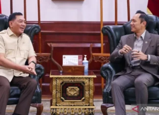 Menhan Sjafrie Bahas Pengamanan Wilayah Udara dengan Menko AHY