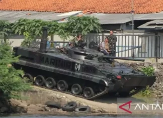 Korps Marinir Sertifikasi Tank Amfibi BMP-3F Jaga Kesiapan Tempur