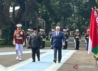 Prabowo Sambut Presiden Belarus di Istana Merdeka