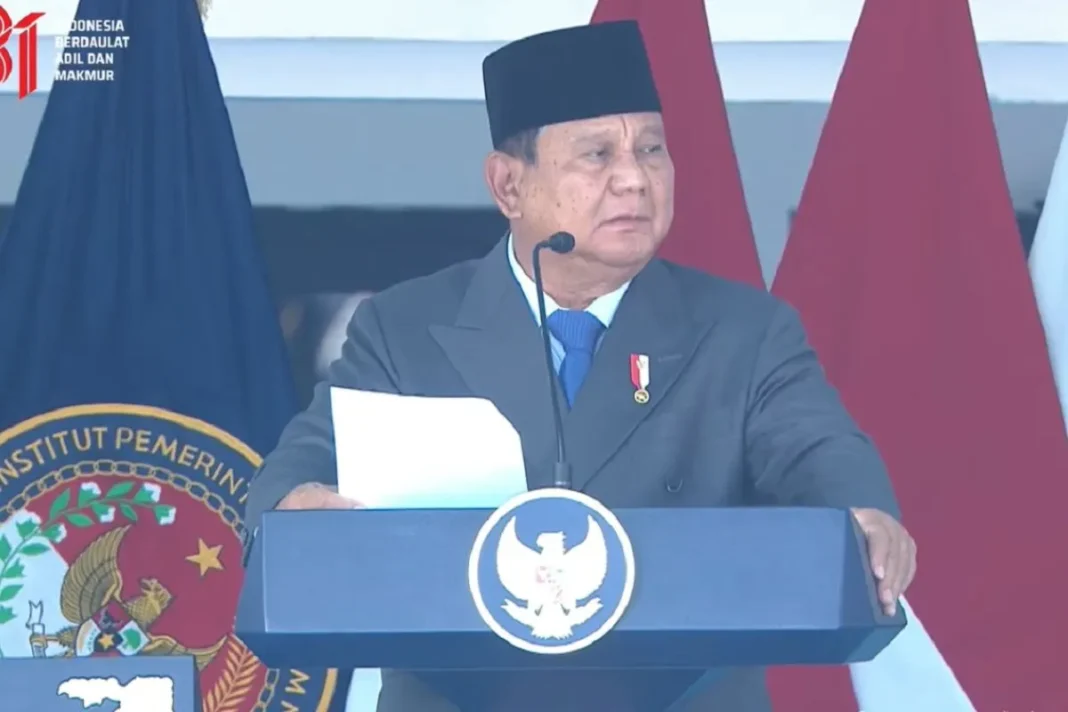 Prabowo sebut lulusan IPDN penggerak birokrasi ekonomi Indonesia 2050