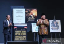Prabowo Resmikan Acara Peluncuran 10 Buku Karya Bahlil Lahadalia