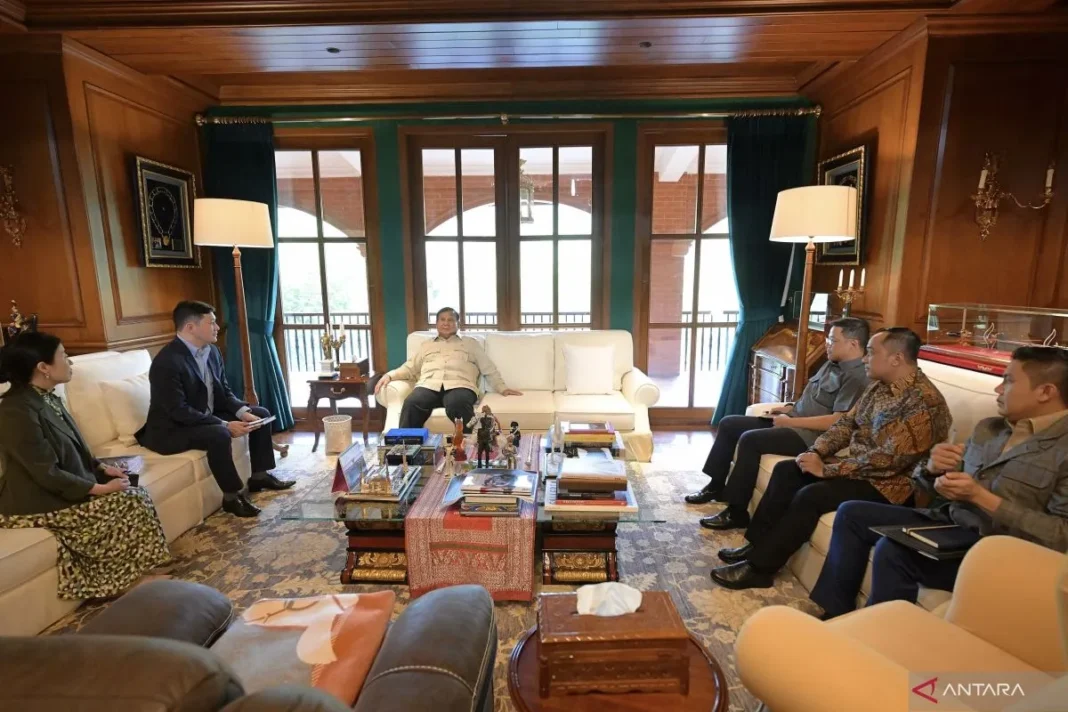 Prabowo dan Dubes AS untuk ASEAN bahas kerja sama RI-AS di Hambalang