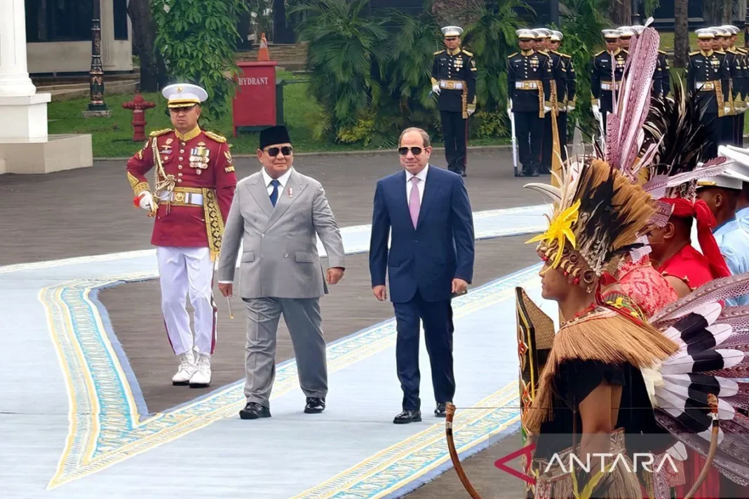 Prabowo terima Presiden Mesir Abdel Fattah el-Sisi di Istana Merdeka